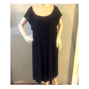 NWOT Lane Bryant Womens Black 26/28 Cap Sleeved Dress Midi Fit & Flare Feminine